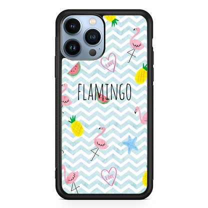 Flamingo Blue Chevron iPhone 13 Pro Max Case