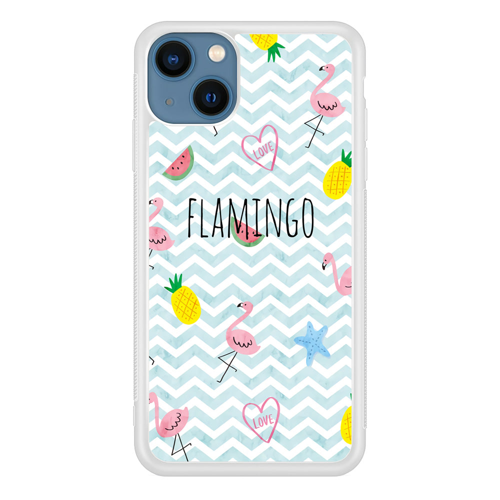 Flamingo Blue Chevron iPhone 13 Case