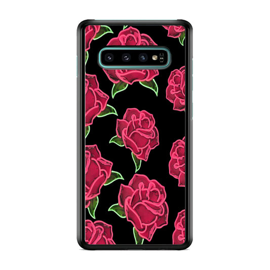 Flowers Rose Light Neon Samsung Galaxy S10 Case