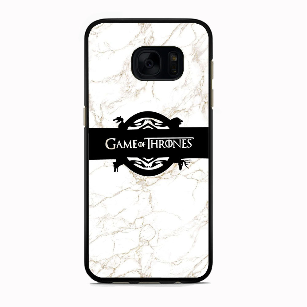 Game Of Thrones Logo White Marble Samsung Galaxy S7 Edge Case