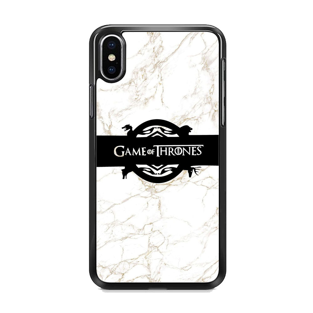 Game Of Thrones Logo White Marble iPhone Xs Case