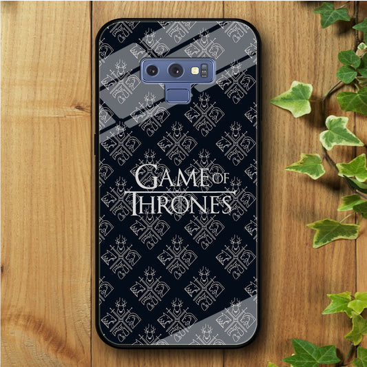 Game Of Trones Doodle Navy Samsung Galaxy Note 9 Tempered Glass Case
