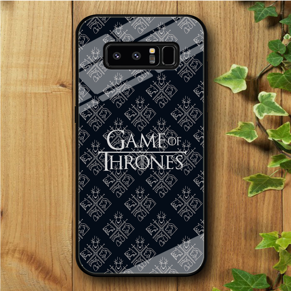Game Of Trones Doodle Navy Samsung Galaxy Note 8 Tempered Glass Case
