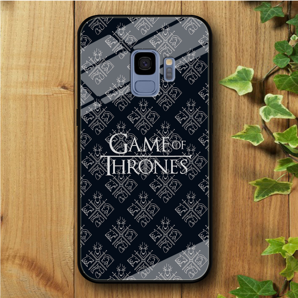 Game Of Trones Doodle Navy Samsung Galaxy S9 Tempered Glass Case