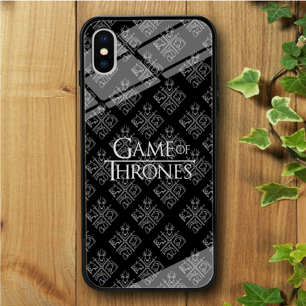 Game of Thrones Black Doodle iPhone X Tempered Glass Case