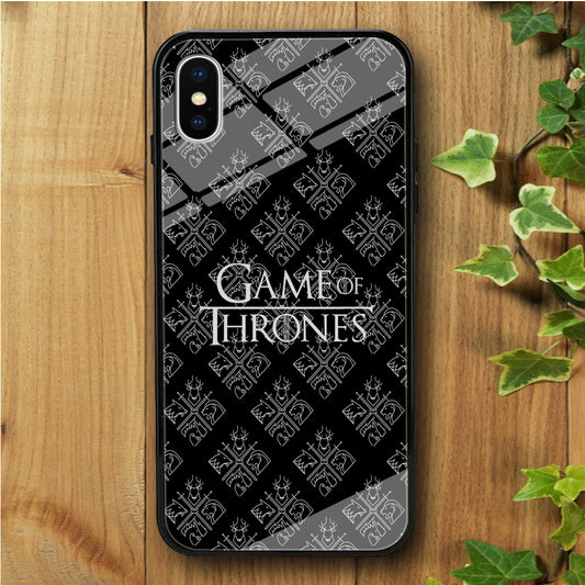 Game of Thrones Black Doodle iPhone X Tempered Glass Case