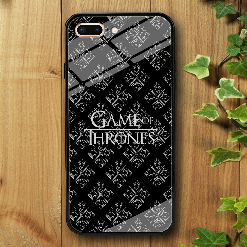 Game of Thrones Black Doodle iPhone 7 Plus Tempered Glass Case
