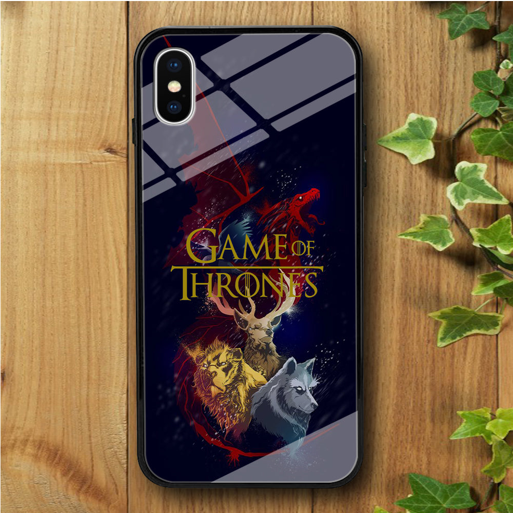 Game of Thrones Blue Gold iPhone X Tempered Glass Case