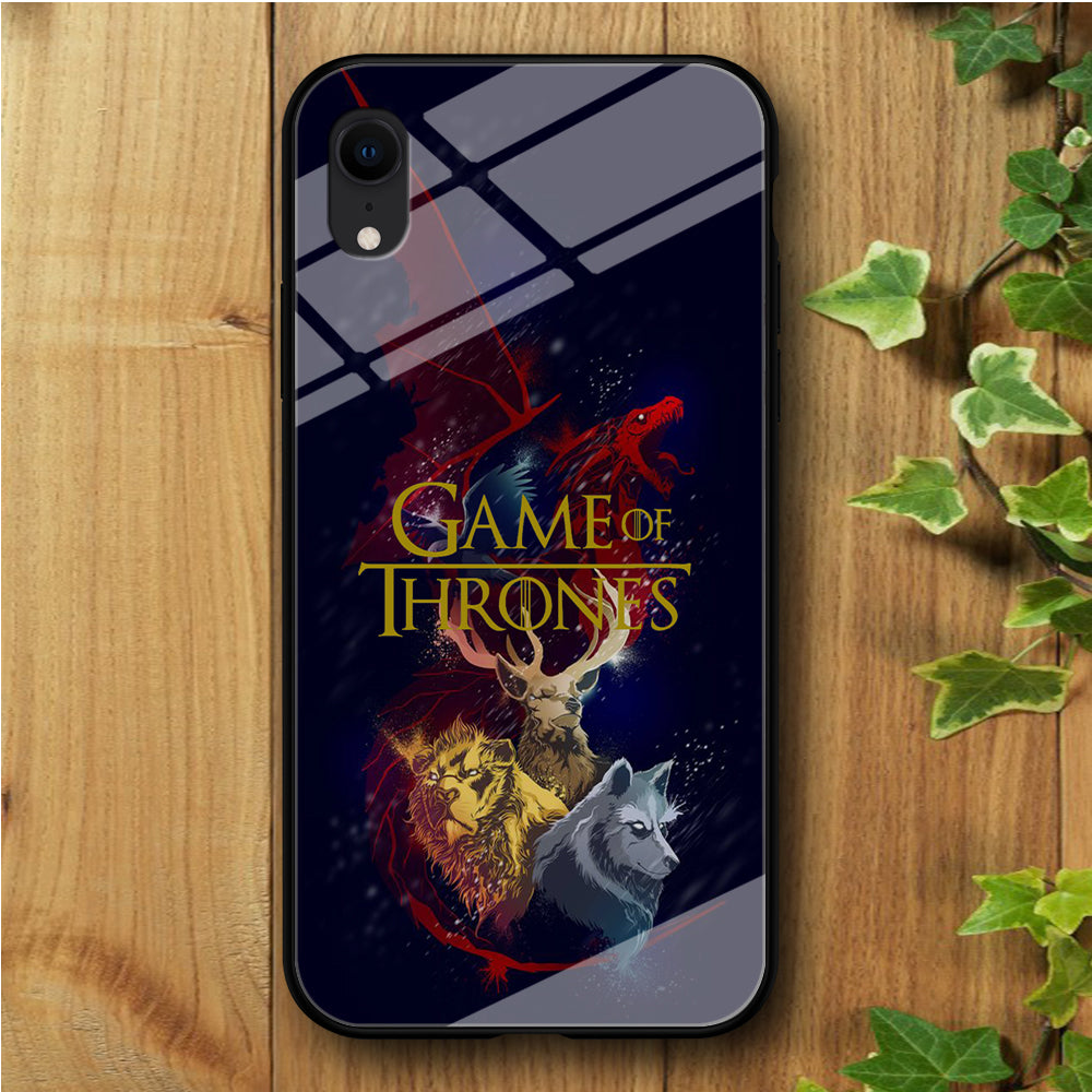 Game of Thrones Blue Gold iPhone XR Tempered Glass Case