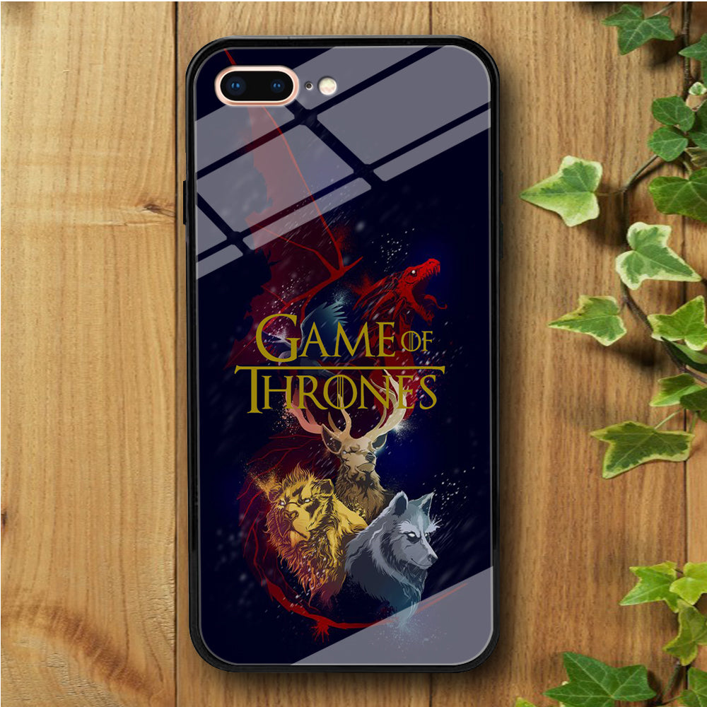Game of Thrones Blue Gold iPhone 7 Plus Tempered Glass Case