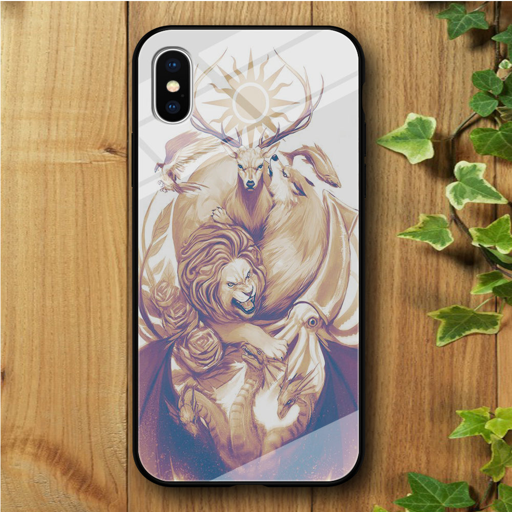 Game of Thrones Gold iPhone Xs Max Tempered Glass Case