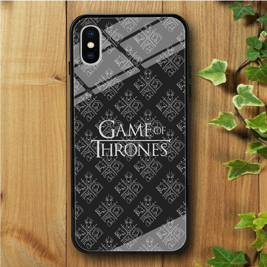 Game of Thrones Grey Doodle iPhone X Tempered Glass Case
