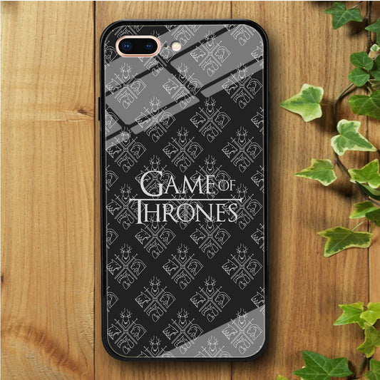 Game of Thrones Grey Doodle iPhone 8 Plus Tempered Glass Case
