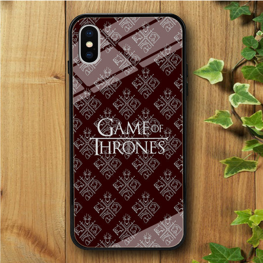 Game of Thrones Maroon Doodle iPhone X Tempered Glass Case