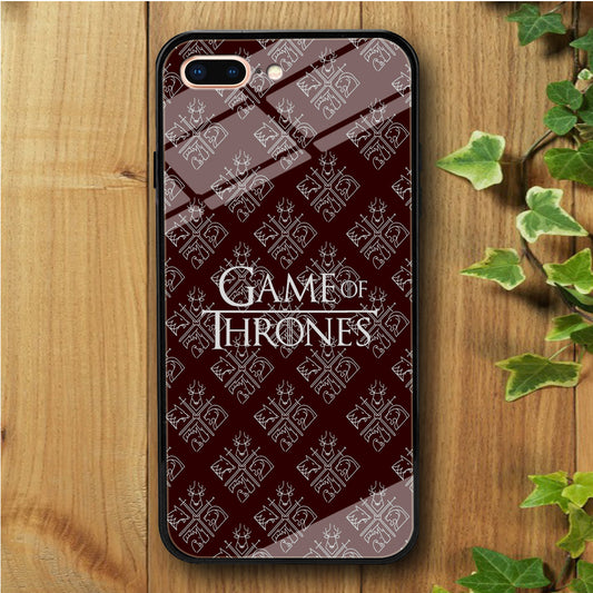 Game of Thrones Maroon Doodle iPhone 7 Plus Tempered Glass Case