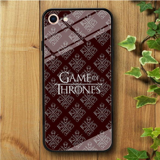 Game of Thrones Maroon Doodle iPhone 8 Tempered Glass Case