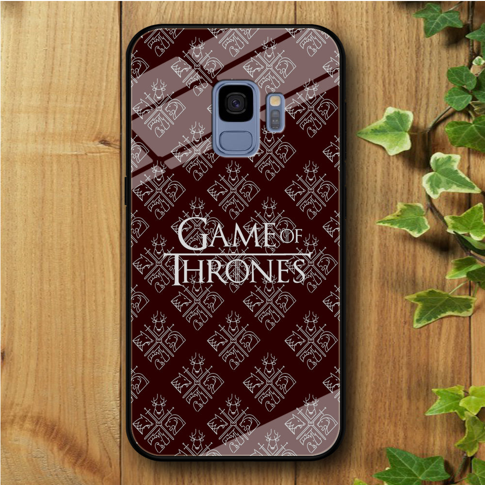 Game of Thrones Maroon Doodle Samsung Galaxy S9 Tempered Glass Case