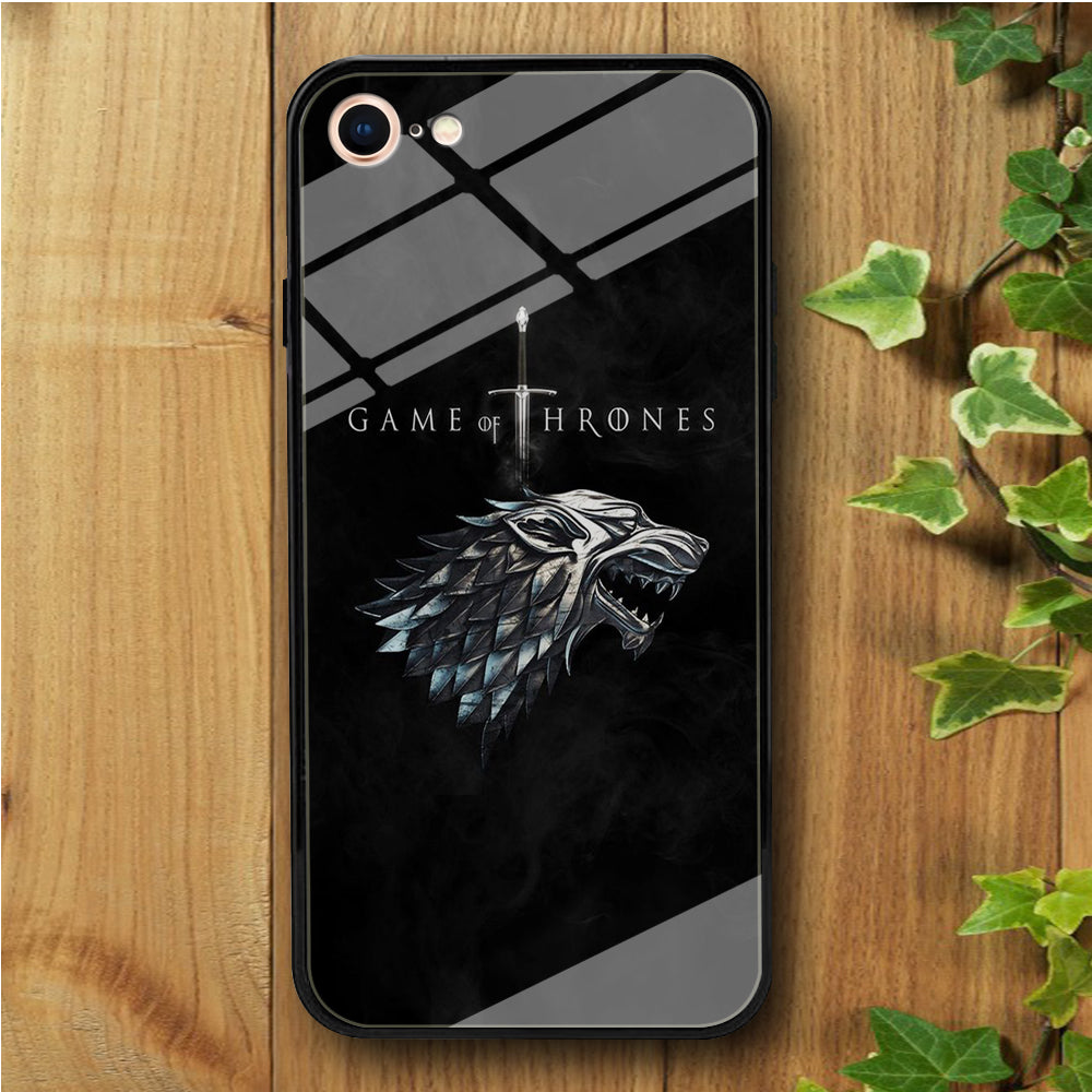 Game of Thrones Shadows Wolf iPhone 8 Tempered Glass Case