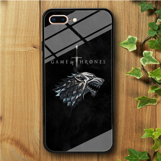 Game of Thrones Shadows Wolf iPhone 7 Plus Tempered Glass Case