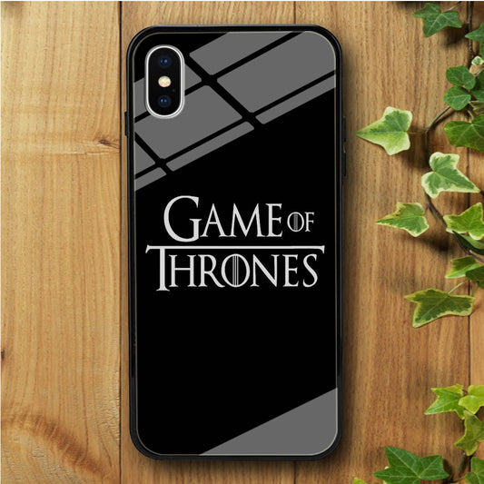 Game of Thrones Simple Black iPhone X Tempered Glass Case