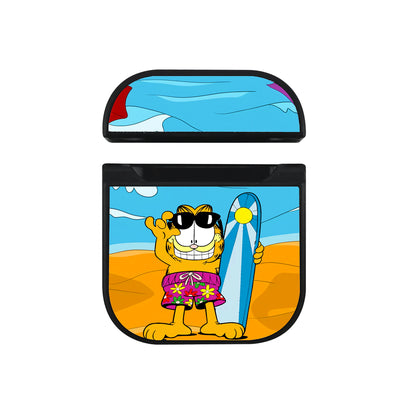 Garfield Surfing Hard Plastic Case Cover For Apple Airpods