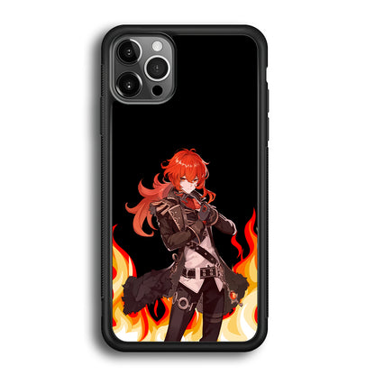 Genshin Impact Diluc Pyro Element iPhone 12 Pro Case