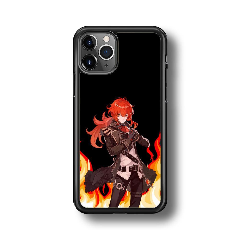 Genshin Impact Diluc Pyro Element iPhone 11 Pro Max Case - ezzyst