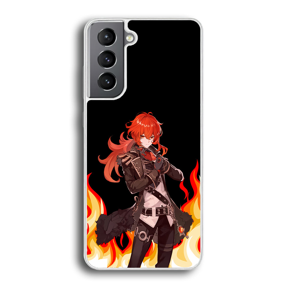 Genshin Impact Diluc Pyro Element Samsung Galaxy S21 Case