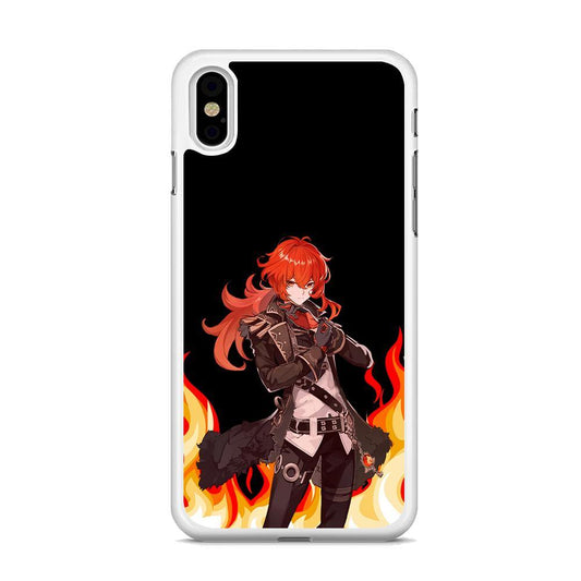 Genshin Impact Diluc Pyro Element iPhone Xs Case - ezzyst