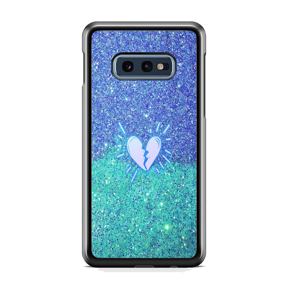 Glitter Blue Broken Heart Samsung Galaxy 10e Case