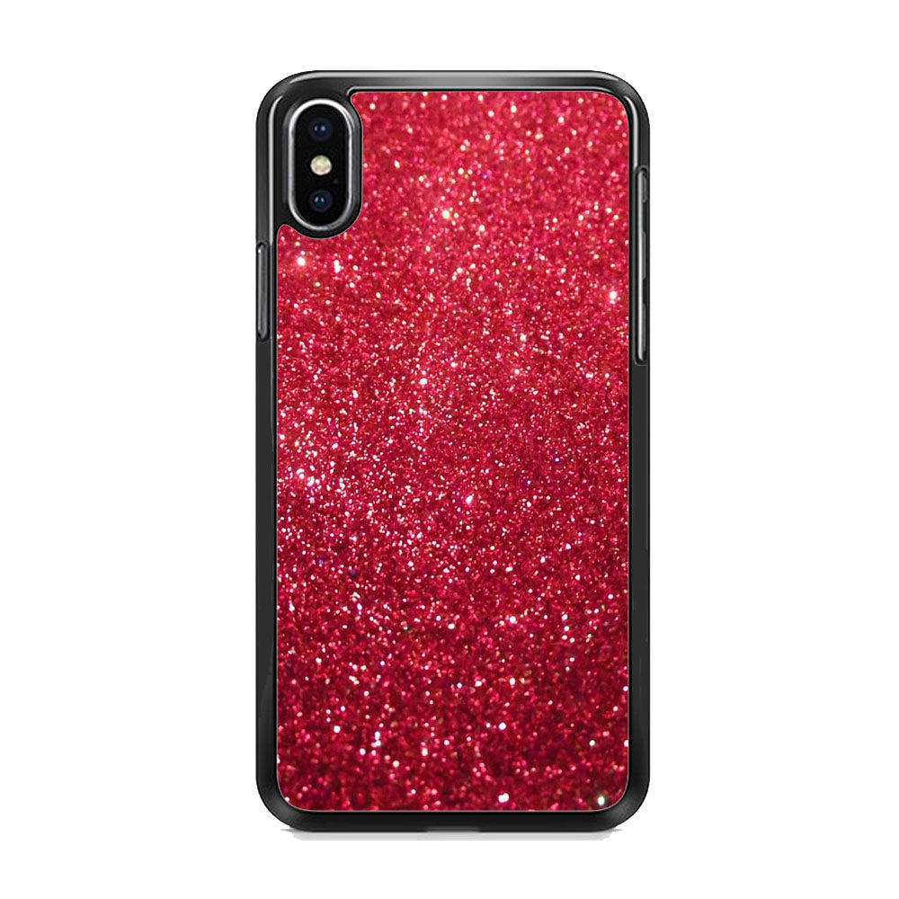 Glitter Light Sand Red Maroon iPhone Xs Case