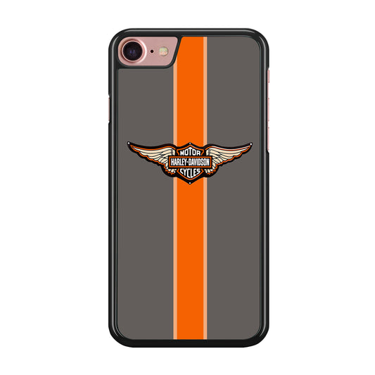 Harley Davidson Wings Logo Orange Grey Stripe Colour iPhone 7 Case