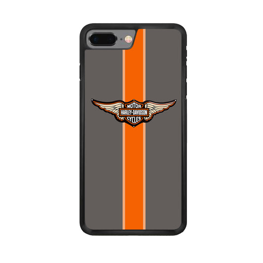 Harley Davidson Wings Logo Orange Grey Stripe Colour iPhone 8 Plus Case