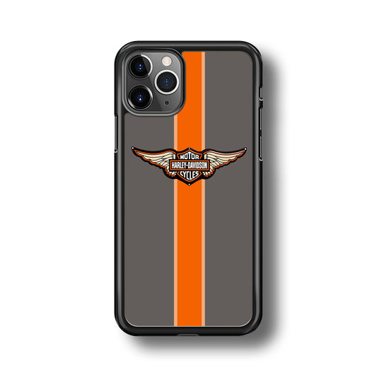 Harley Davidson Wings Logo Orange Grey Stripe Colour iPhone 11 Pro Case