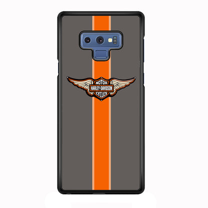 Harley Davidson Wings Logo Orange Grey Stripe Colour Samsung Galaxy Note 9 Case