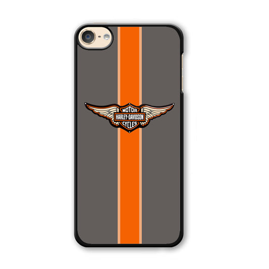 Harley Davidson Wings Logo Orange Grey Stripe Colour iPod Touch 6 Case - Ezzystore
