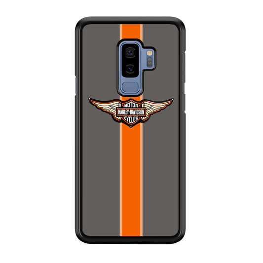 Harley Davidson Wings Logo Orange Grey Stripe Colour Samsung Galaxy S9 Plus Case