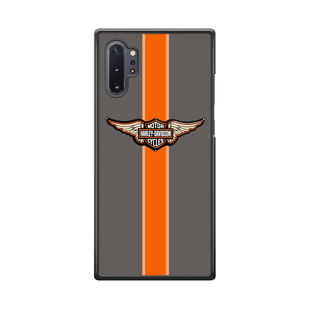 Harley Davidson Wings Logo Orange Grey Stripe Colour Samsung Galaxy Note 10 Plus Case