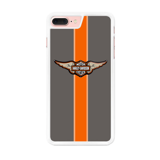 Harley Davidson Wings Logo Orange Grey Stripe Colour iPhone 7 Plus Case