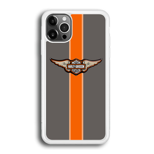 Harley Davidson Wings Logo Orange Grey Stripe Colour iPhone 12 Pro Case