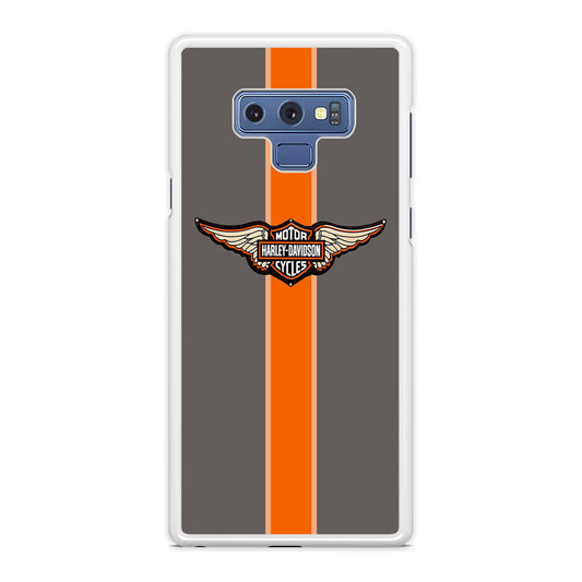 Harley Davidson Wings Logo Orange Grey Stripe Colour Samsung Galaxy Note 9 Case