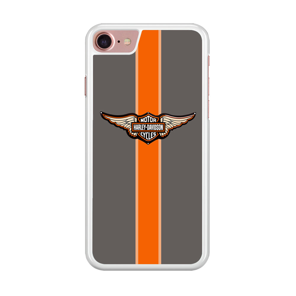 Harley Davidson Wings Logo Orange Grey Stripe Colour iPhone 7 Case