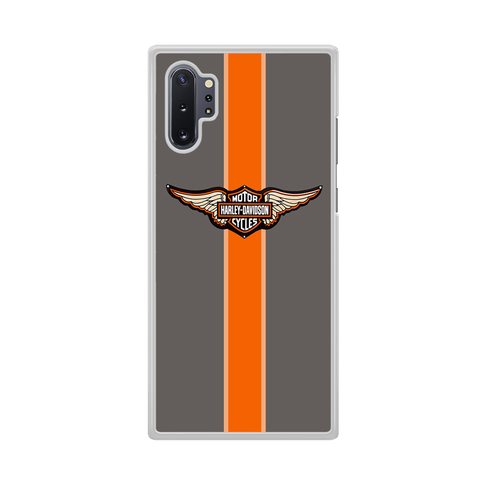 Harley Davidson Wings Logo Orange Grey Stripe Colour Samsung Galaxy Note 10 Plus Case