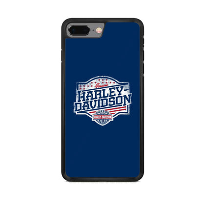 Harley Davidson Blue Flag Logo iPhone 8 Plus Case