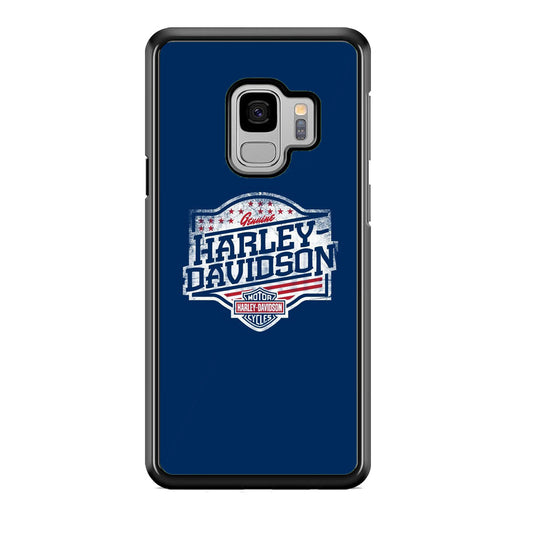 Harley Davidson Blue Flag Logo Samsung Galaxy S9 Case