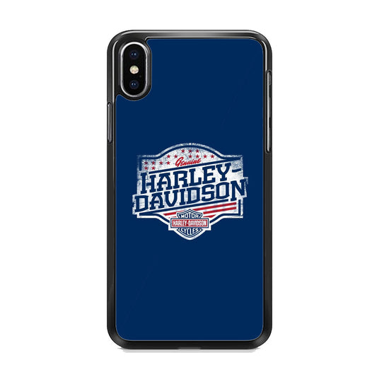 Harley Davidson Blue Flag Logo iPhone Xs Case