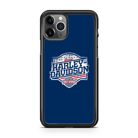 Harley Davidson Blue Flag Logo iPhone 11 Pro Max Case