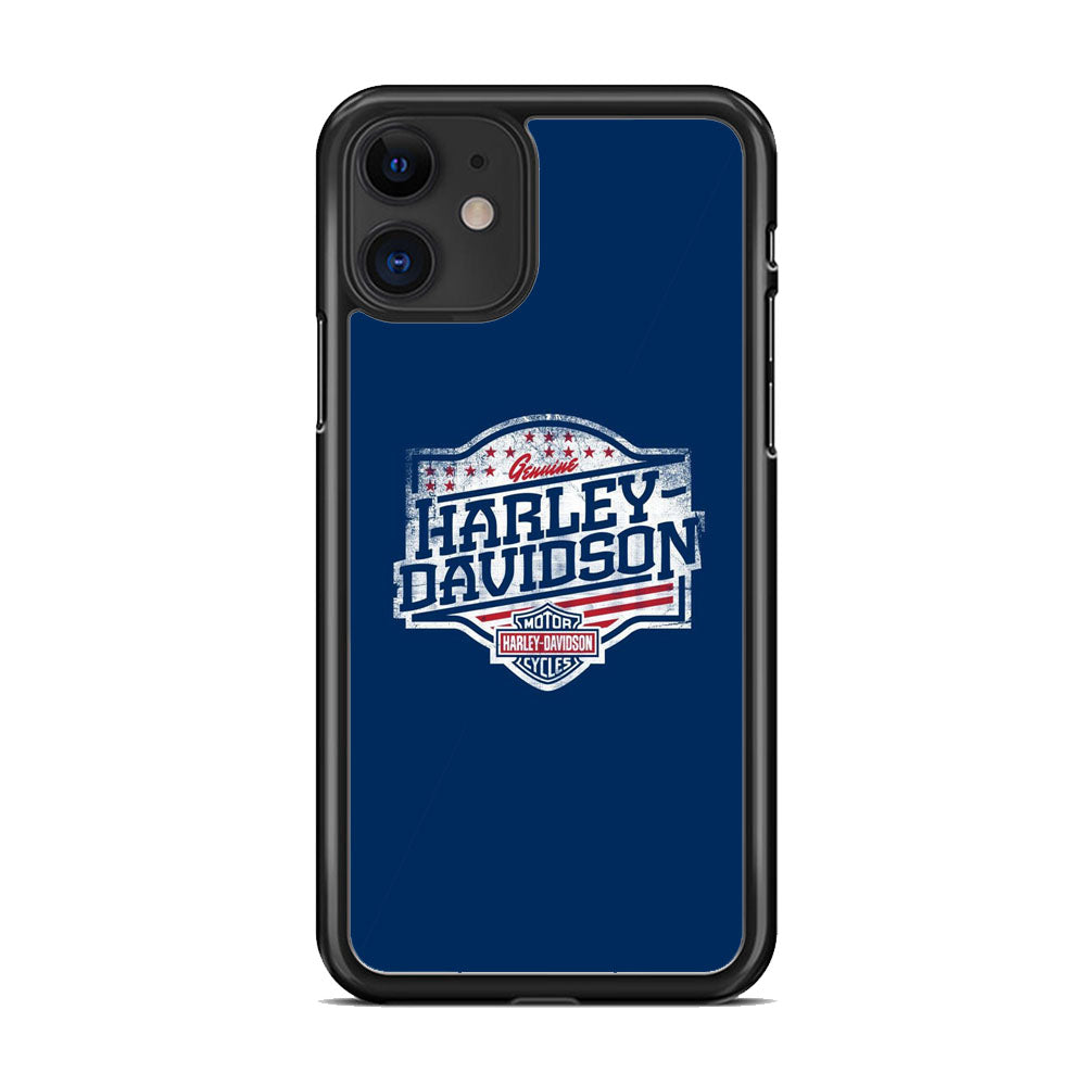 Harley Davidson Blue Flag Logo iPhone 11 Case