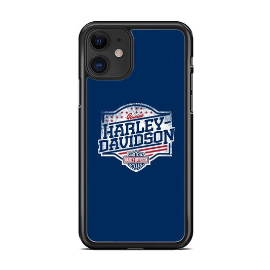 Harley Davidson Blue Flag Logo iPhone 11 Case