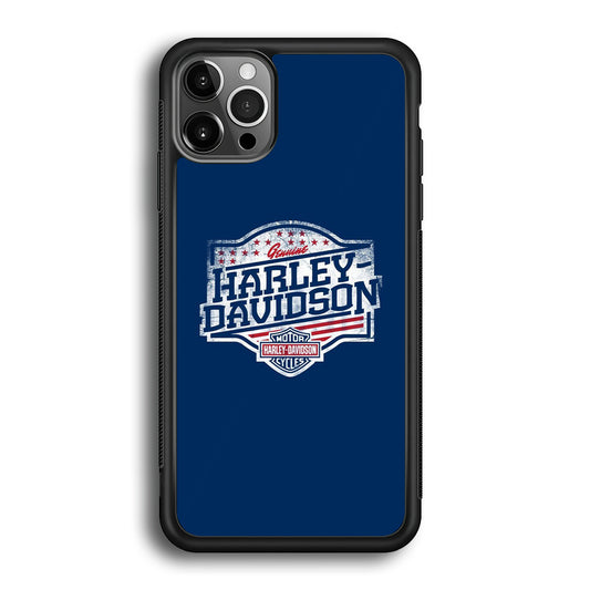 Harley Davidson Blue Flag Logo iPhone 12 Pro Case
